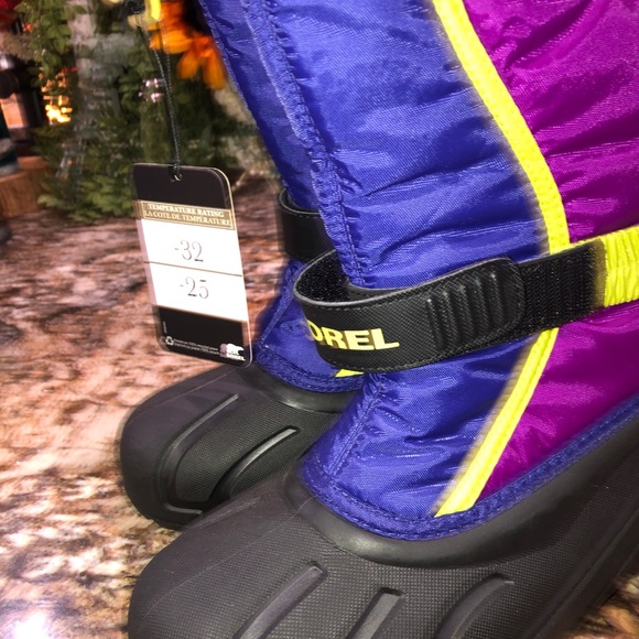 Sorel purple yellow new size 5 winter boots - Picture 2 of 12